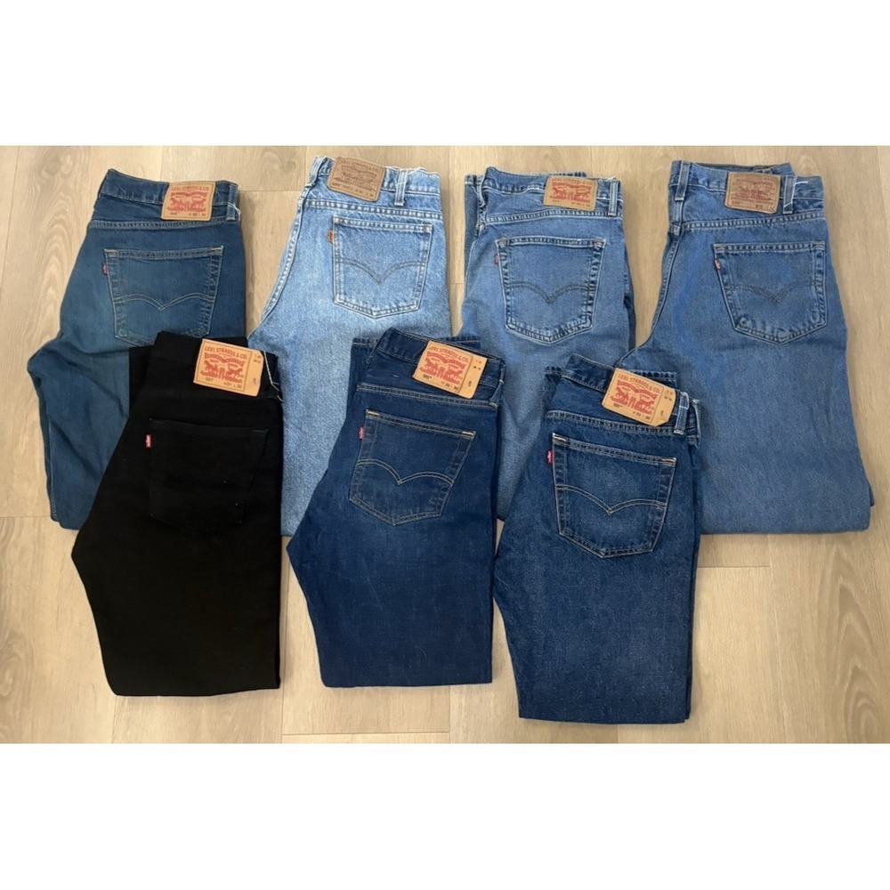 Levi's Men's Jeans Lot Of 7 Pairs 501 514 550 Orange Tab Mixed Sizes Denim